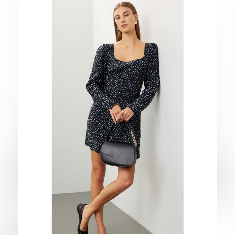 Madewell Seamed Long-Sleeve Mini Dress in Ditsy Floral